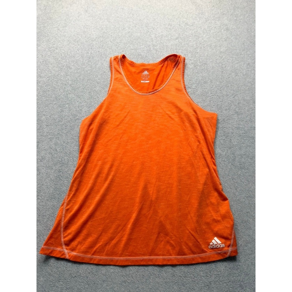 Adidas Climalite Womens Orange Heathered Racerback Athletic Tank Top Size Large